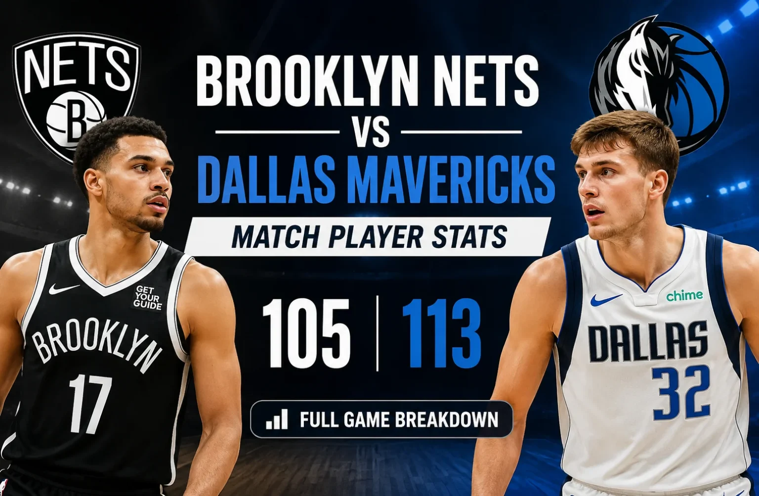 Brooklyn Nets vs Dallas Mavericks Match Player Stats