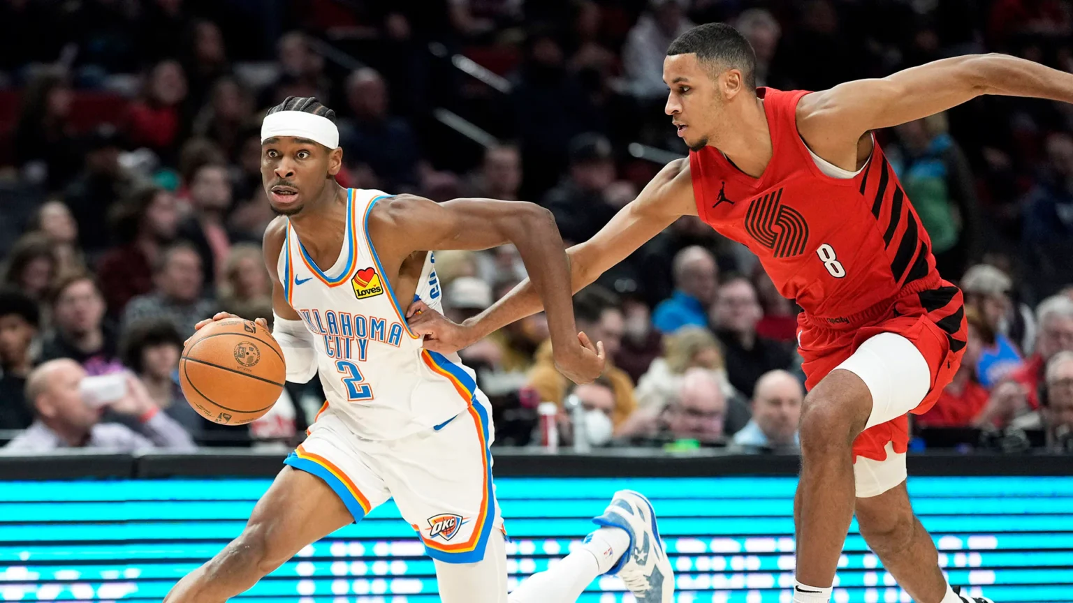 oklahoma city thunder vs portland trail blazers match player stats